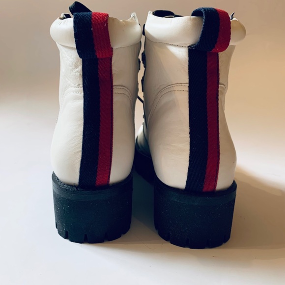 🤍 Steve Madden Leather Combat Boots size 9.5 White - Picture 5 of 8